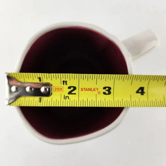 Rae Dunn White Ceramic Double Sided Mug Large Letters GRILL MASTER Red Interior - Picture 10 of 10